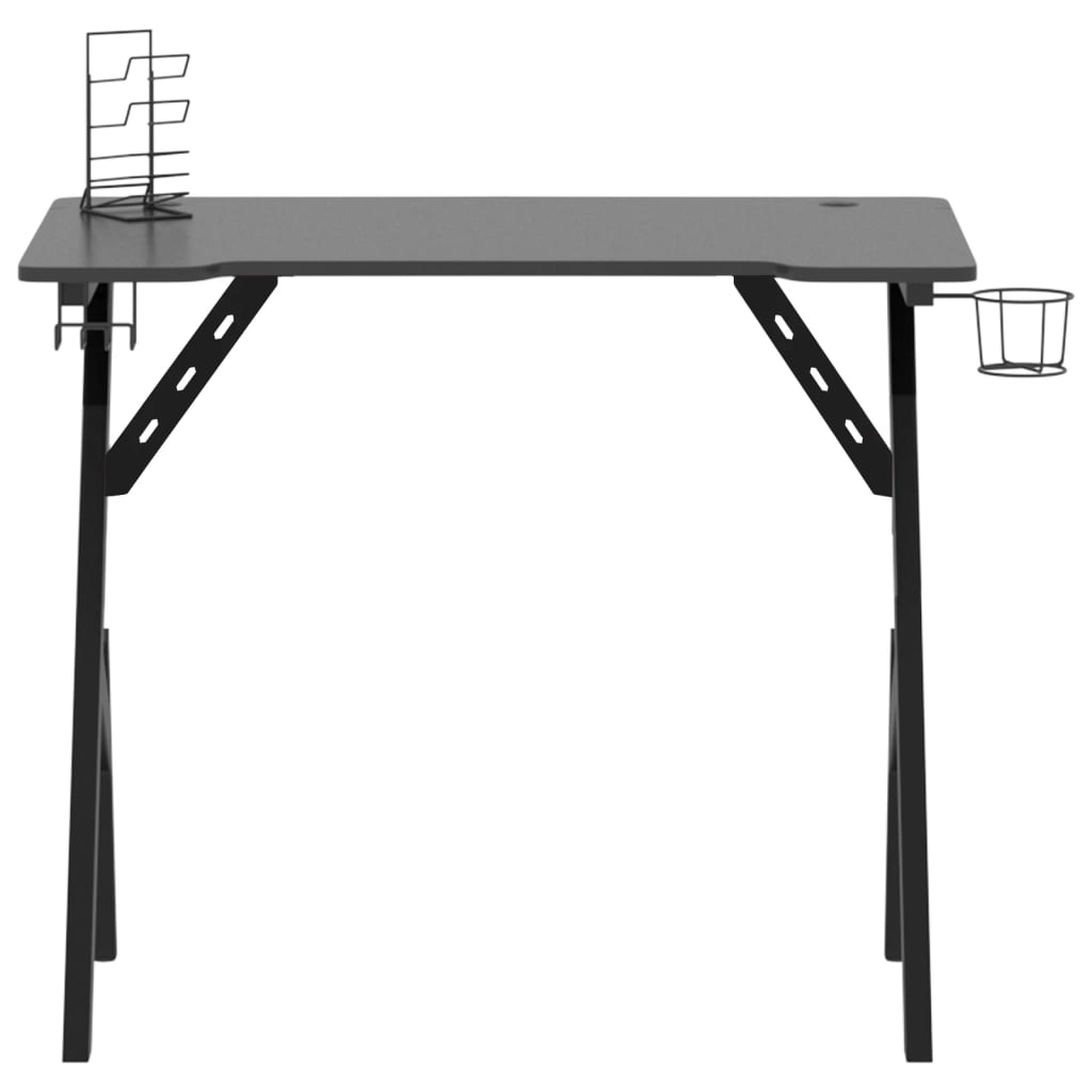 vidaXL Herný stôl s nohami v tvare Y čierny 90x60x75 cm
