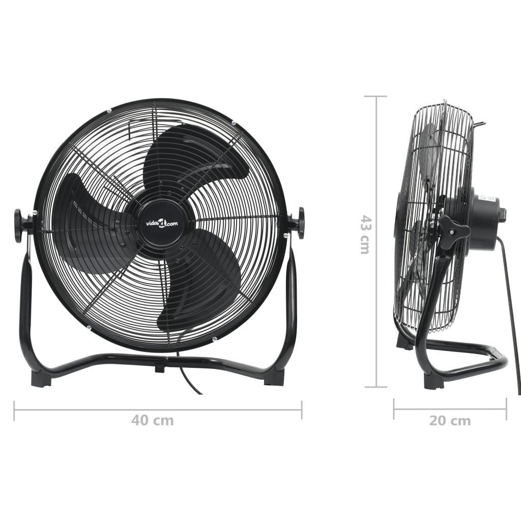 vidaXL Podlahový ventilátor 3 rýchlosti 40 cm 40 W čierny