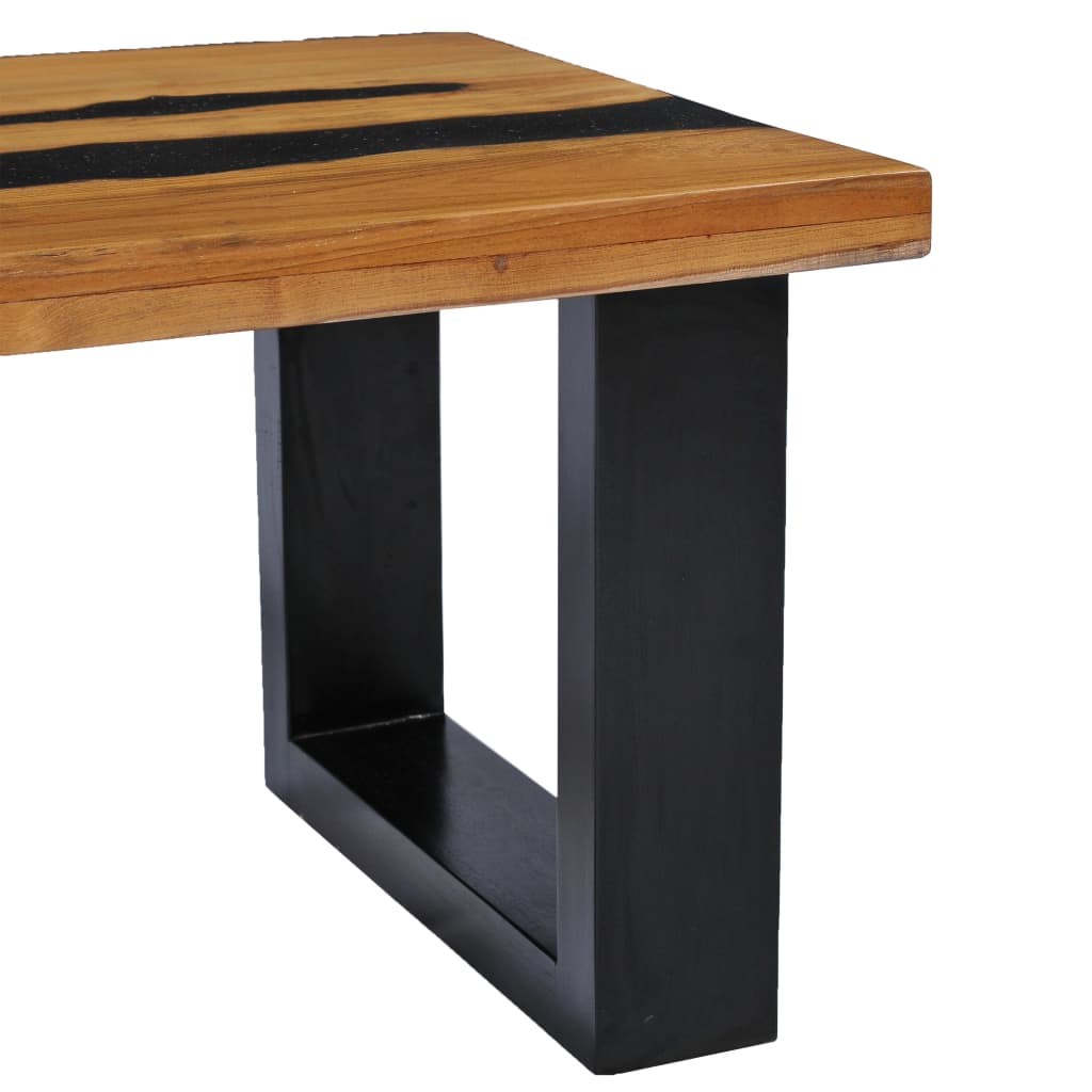 vidaXL Konferenčný stolík 100x50x40 cm masívne teakové drevo a lávové kamene