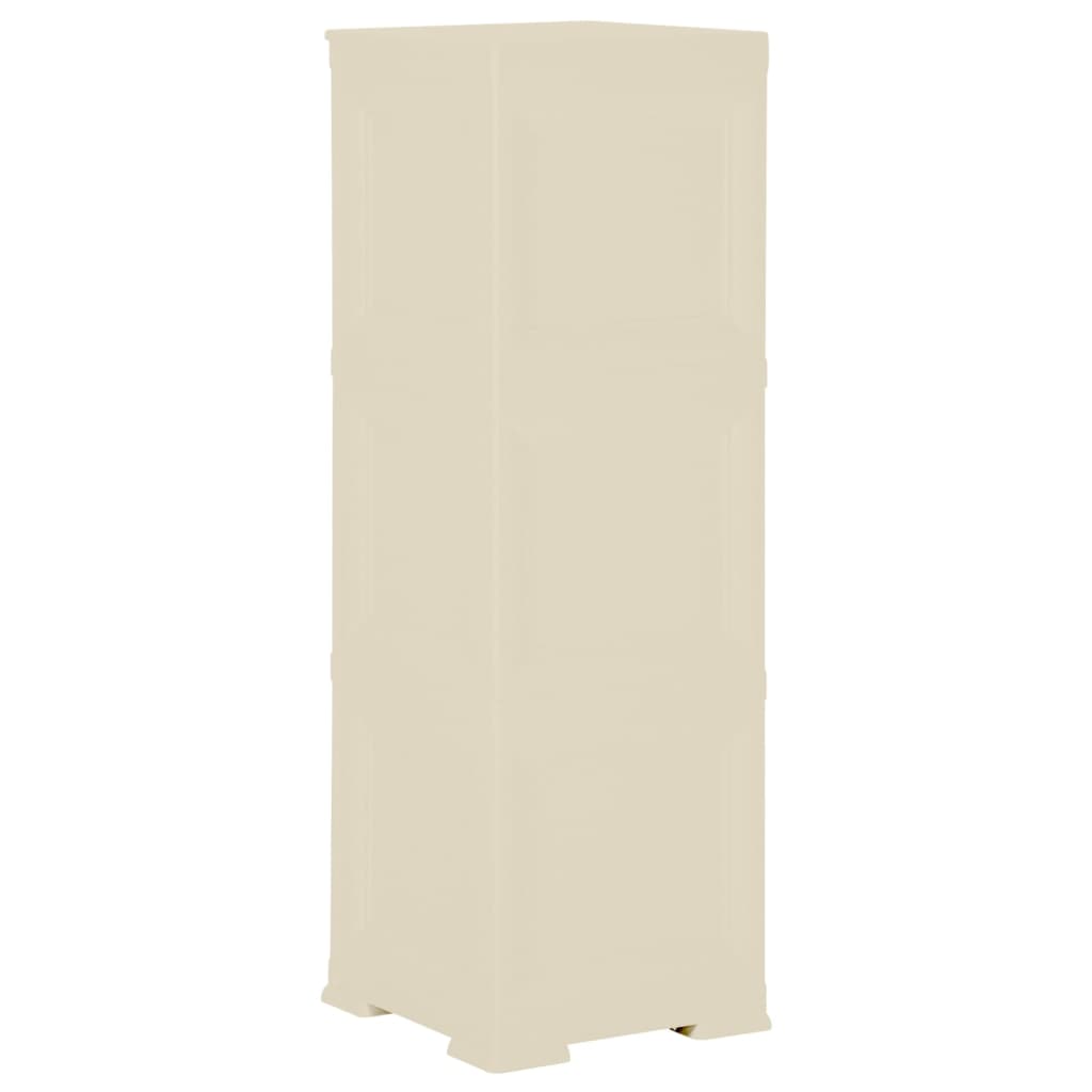 vidaXL Plastová skrinka 40x43x125 cm, drevený dizajn, angorská biela