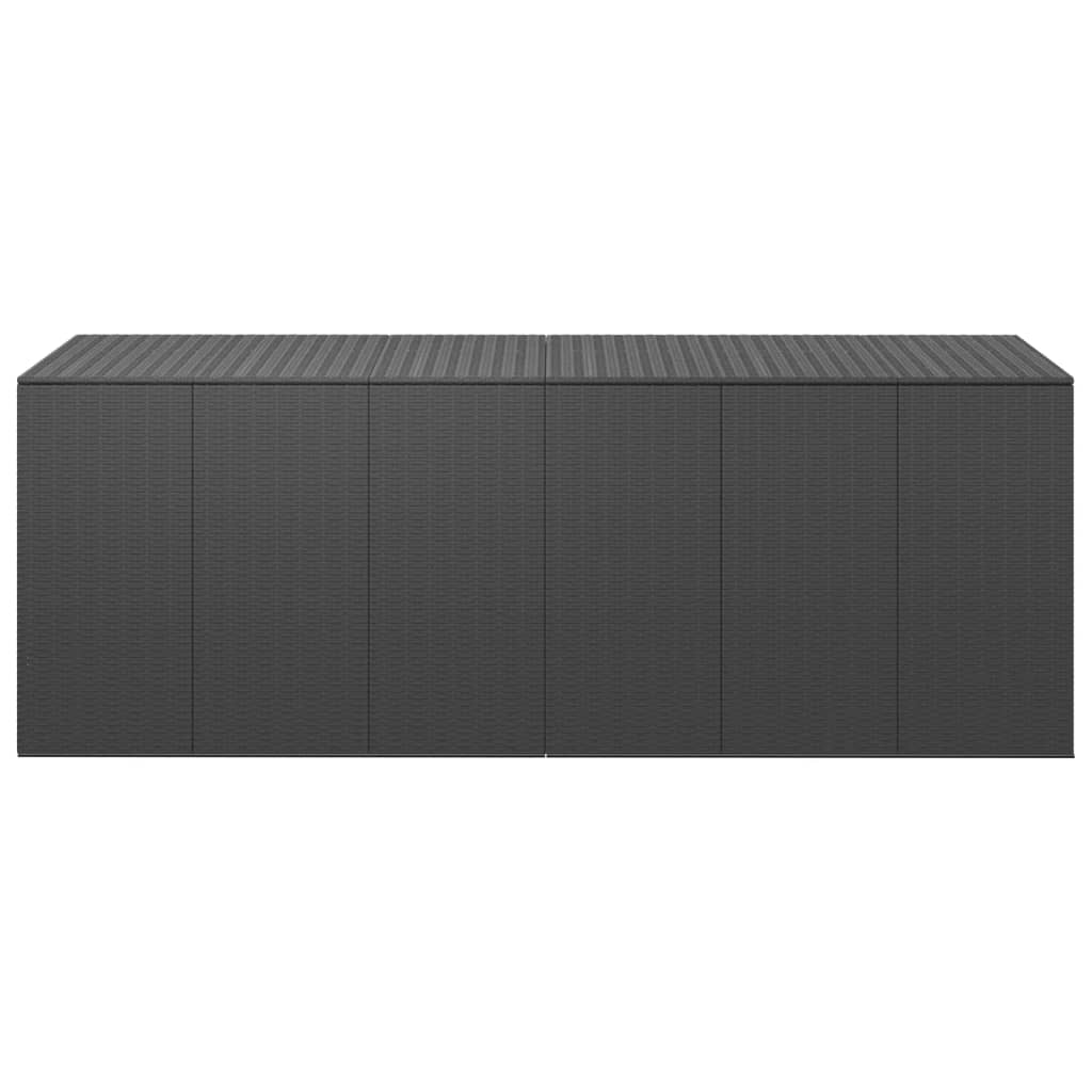 vidaXL Záhradný box na vankúše z polyratanu 291x100,5x104 cm čierny