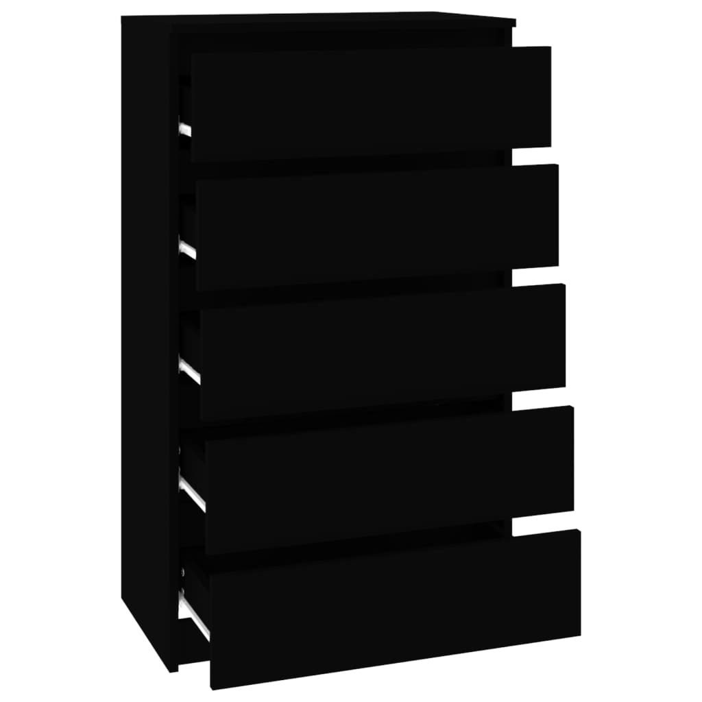 vidaXL Zásuvková skrinka čierna 60x36x103 cm spracované drevo