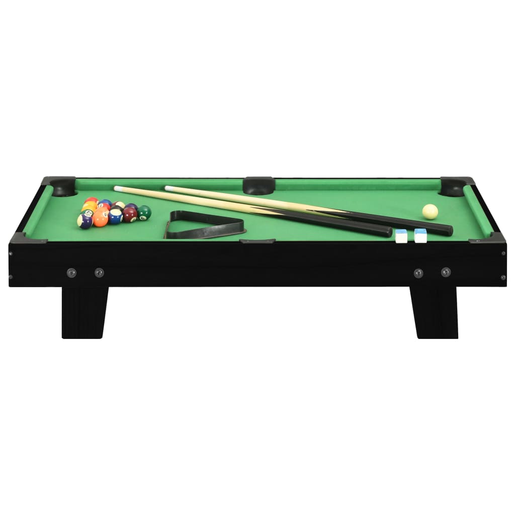 vidaXL 3-stopový mini gulečníkový stôl čierny a zelený 92x52x19 cm