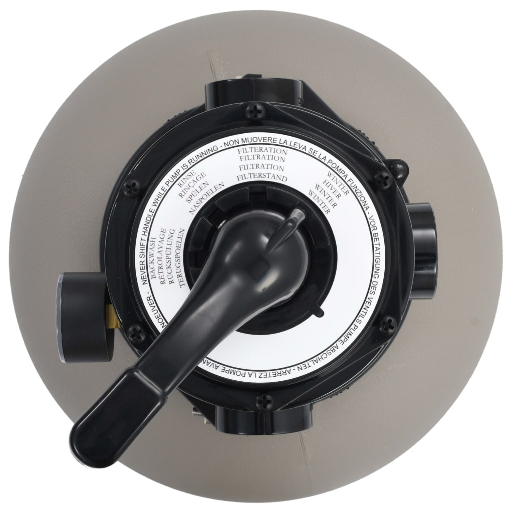 vidaXL Bazénový pieskový filter so 4 polohovým ventilom sivý 350 mm