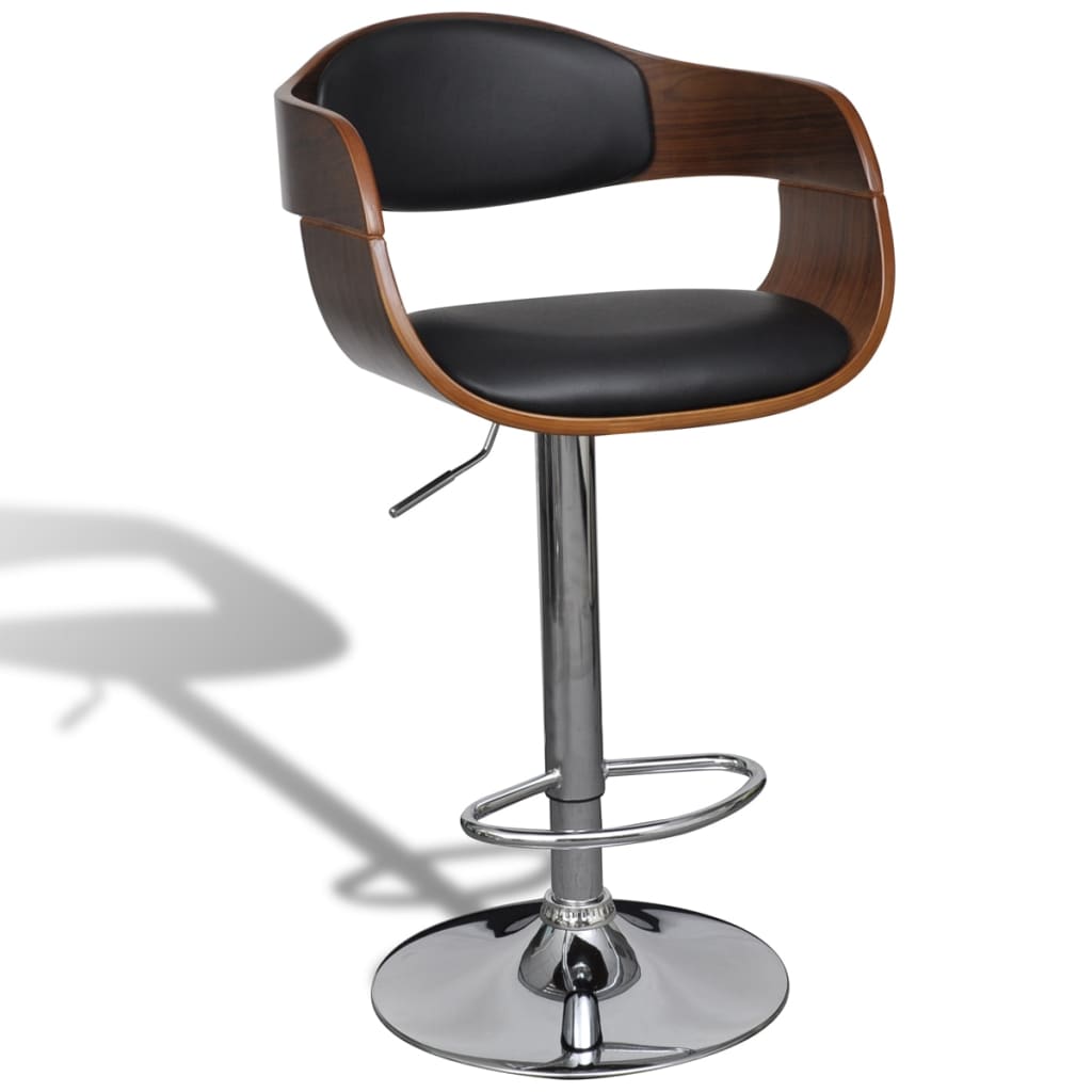vidaXL Barové stoličky 2 ks, ohýbané drevo a umelá koža