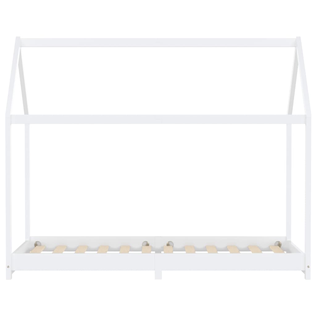 vidaXL Detský posteľný rám biely 90x200 cm borovicový masív
