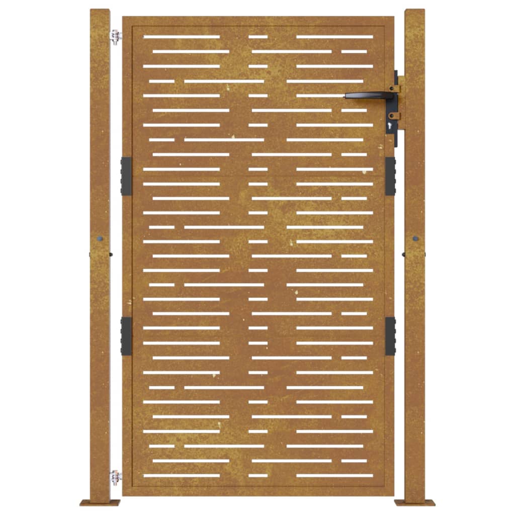 vidaXL Záhradná brána 105x130 cm kortenová oceľ dizajn štvorca