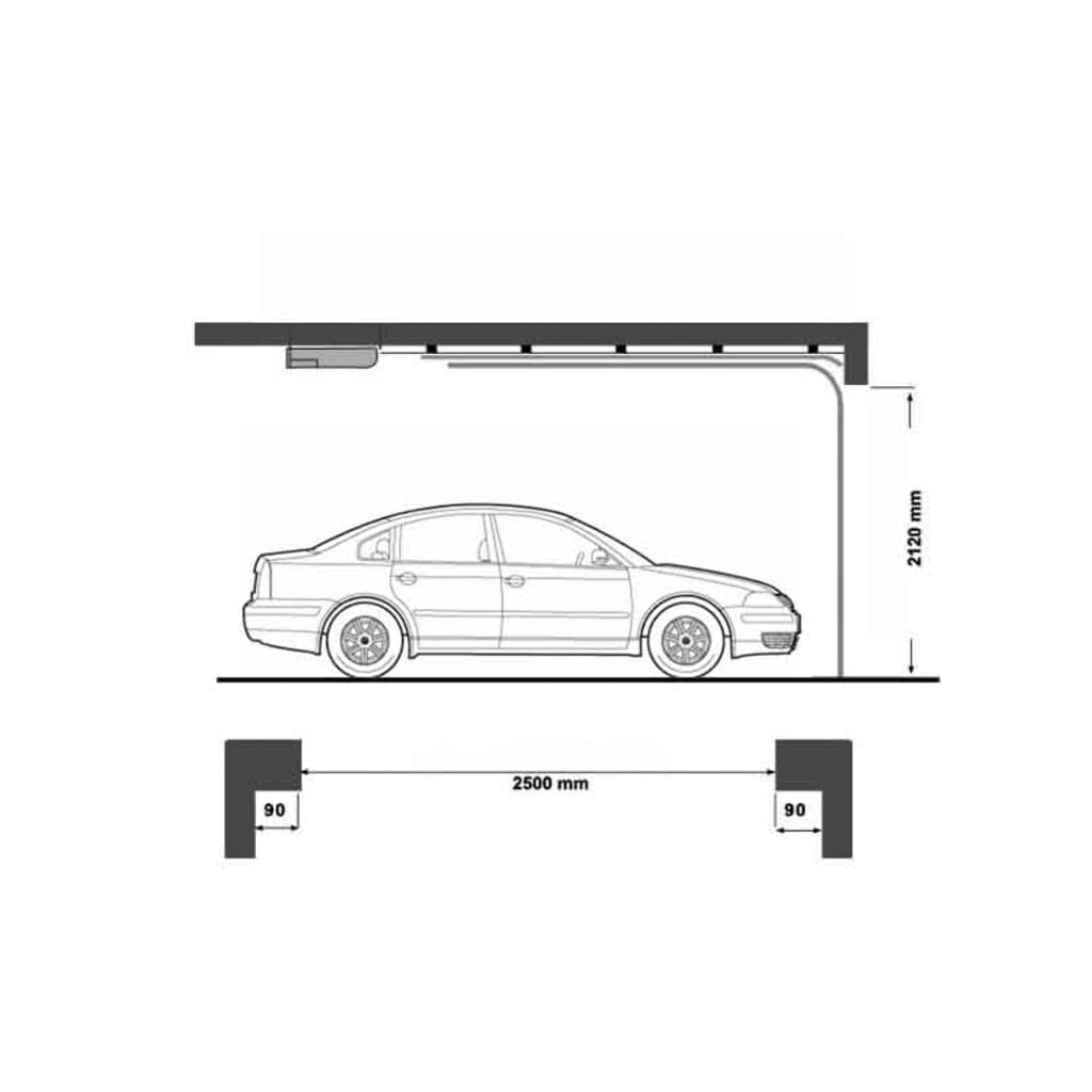 vidaXL Sekcionálna garážová brána, sivo biela