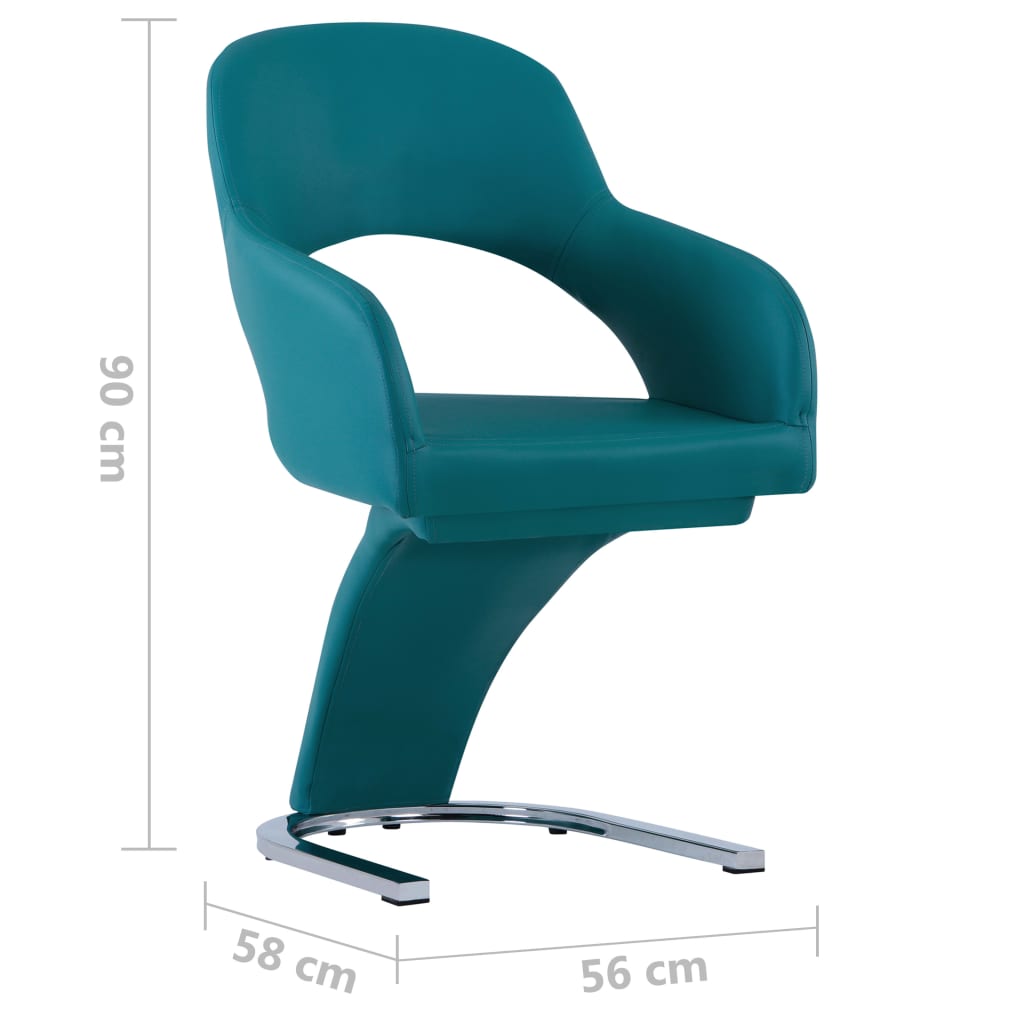 vidaXL Jedálenské stoličky 6 ks, modré, umelá koža