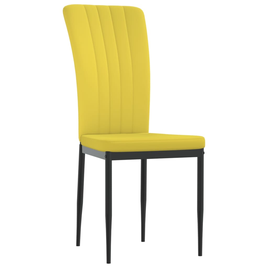 vidaXL Jedálenské stoličky 4 ks horčicovo-žlté zamatové
