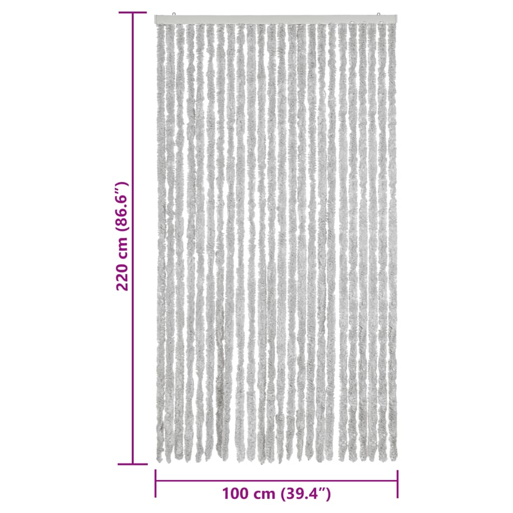vidaXL Záves proti hmyzu, sivý 100x220 cm, ženilka