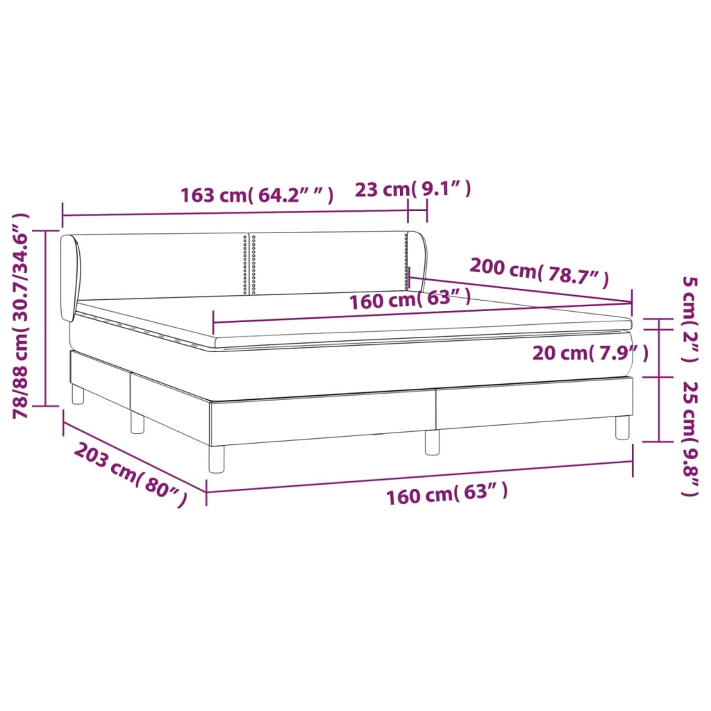 vidaXL Posteľný rám boxspring s matracom čierny 160x200 cm zamat