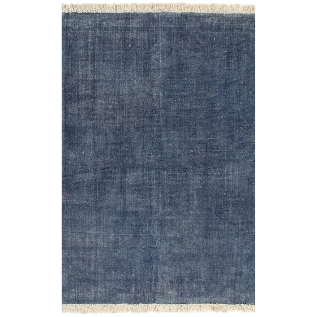vidaXL Kilim Koberec z bavlny 160x230 cm modrý