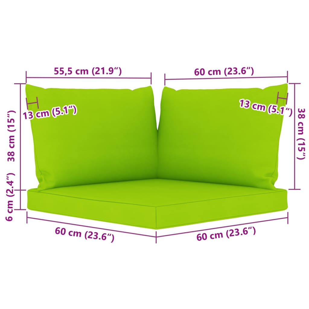 vidaXL 5-dielna záhradná sedacia súprava, jasnozelené podložky