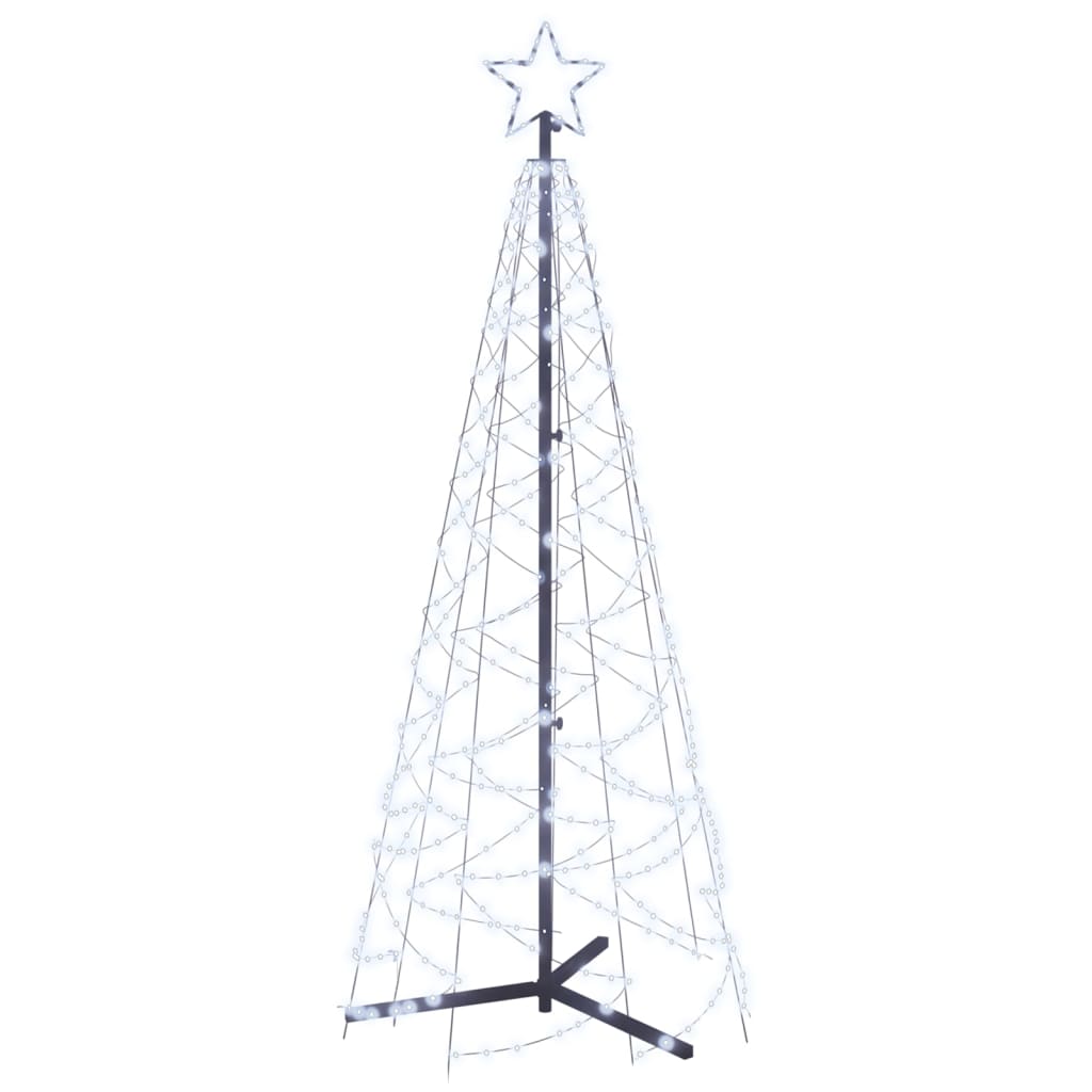 vidaXL Vianočný stromček, kužeľ 200 LED, studené biele svetlo 70x180cm