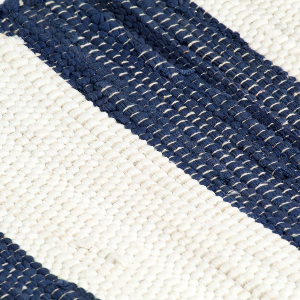 vidaXL Prestierania 4 ks chindi prúžkované modré a biele 30x45 cm