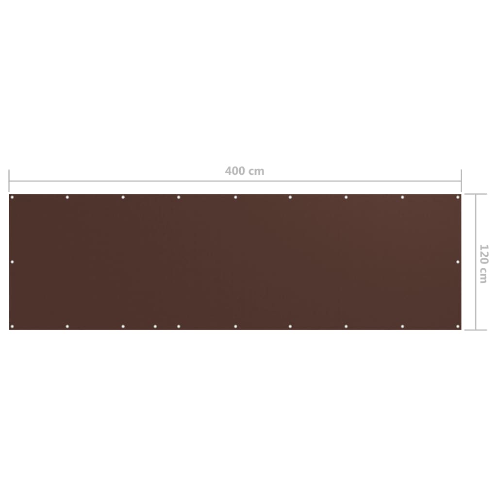 vidaXL Balkónová markíza, hnedá 120x400 cm, oxfordská látka