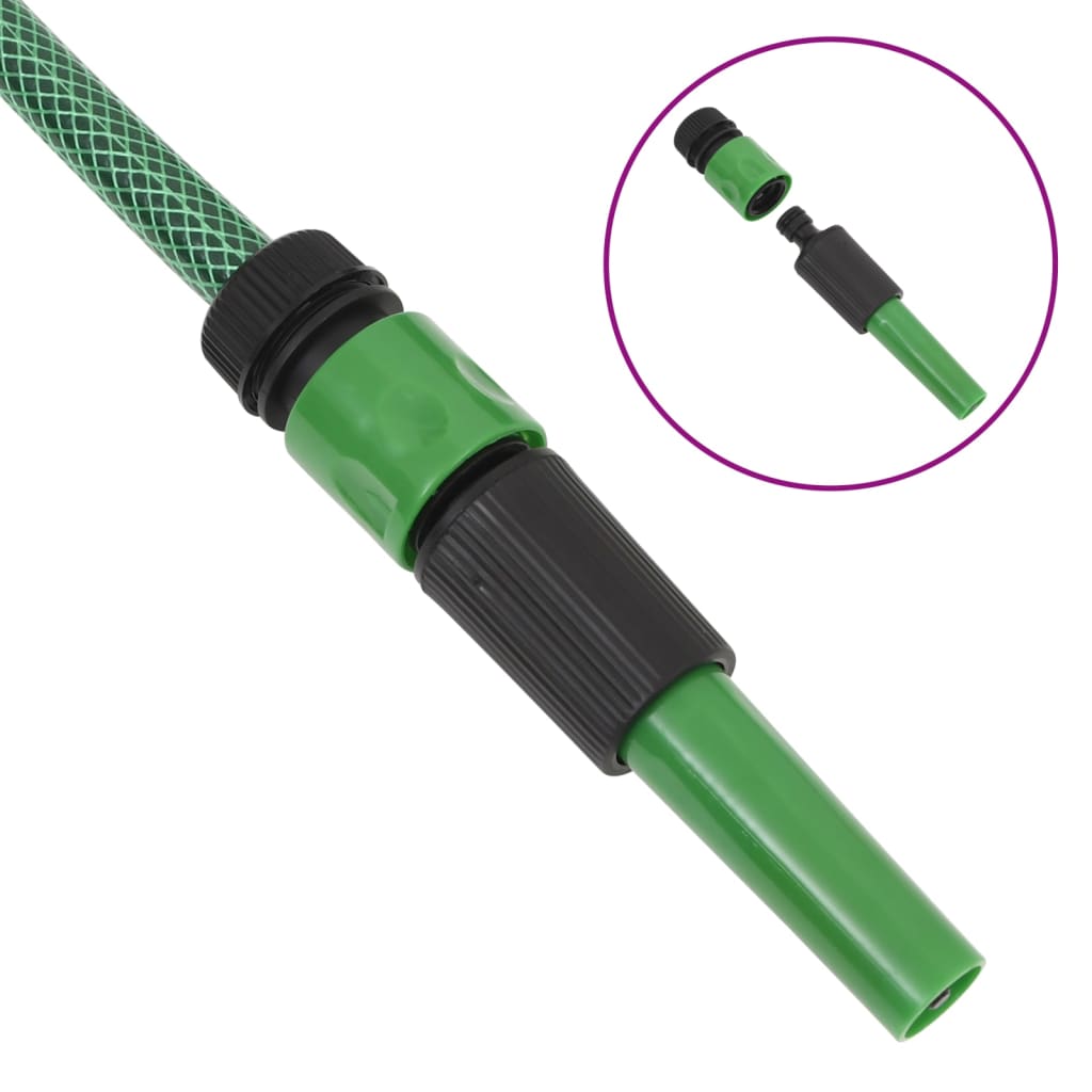 vidaXL Záhradná hadica so sadou armatúr zelená 0,6" 10 m PVC