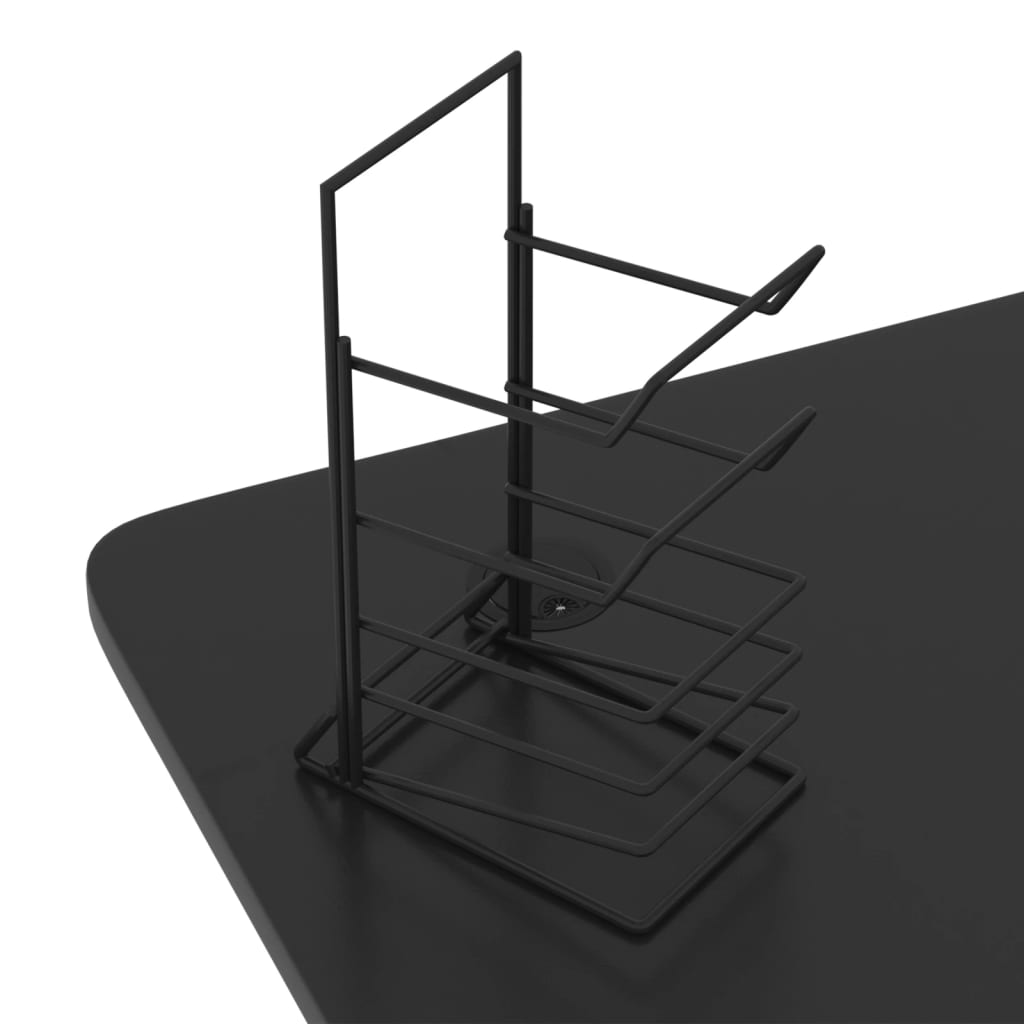 vidaXL Herný stôl LED s nohami v tvare Z čierny 90x60x75 cm