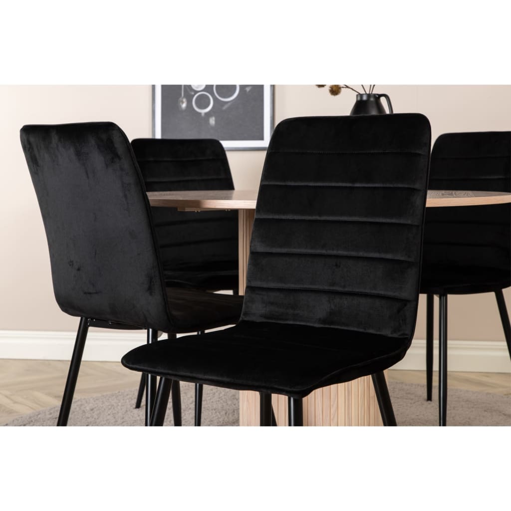 Venture Home Jedálenské stoličky 2 ks Windu zamat čierne