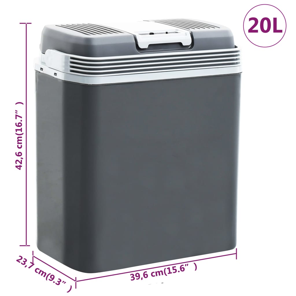 vidaXL Prenosný termoelektrický chladiaci box 20 l 12 V 230 V E