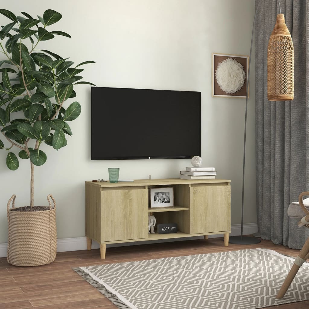 vidaXL TV stolík nohy z dreva farba dubu sonoma 103,5x35x50 cm