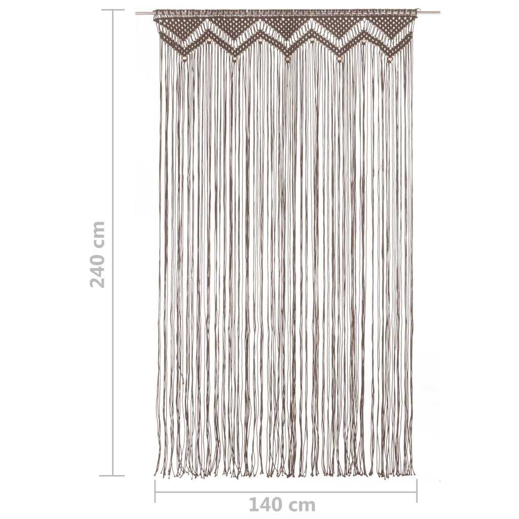vidaXL Záclona macrame sivo-hnedý 140x240 cm bavlna