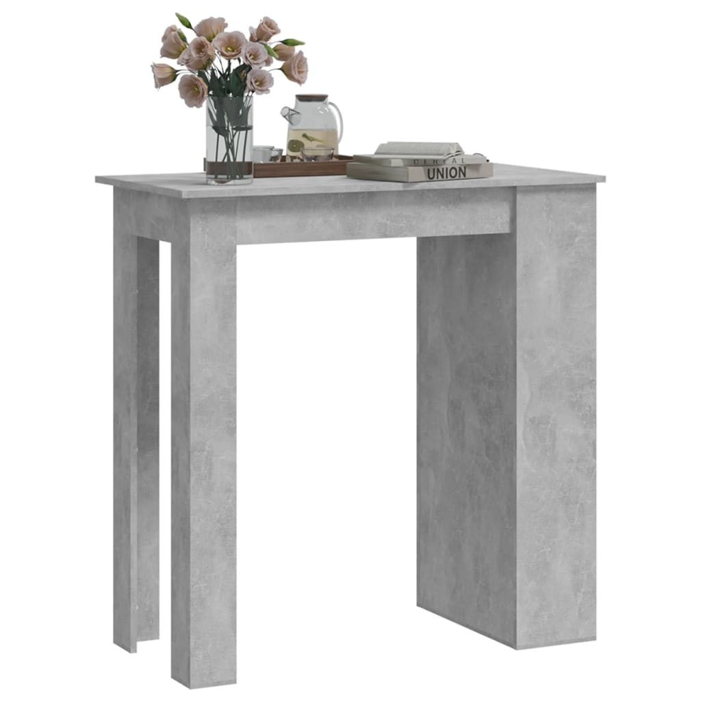 vidaXL Barový stôl s úložným regálom betónovo sivý 102x50x103,5 cm