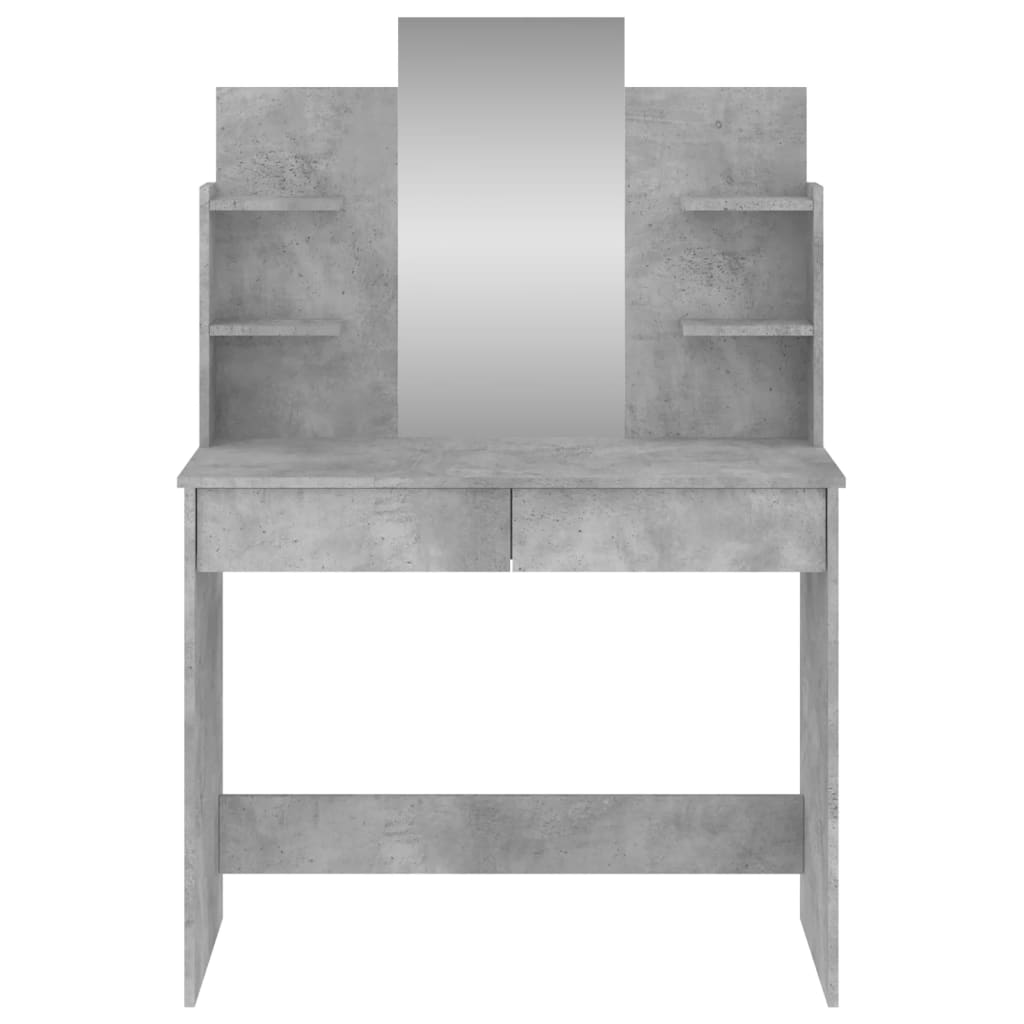 vidaXL Toaletný stolík so zrkadlom betónovo sivý 96x39x142 cm