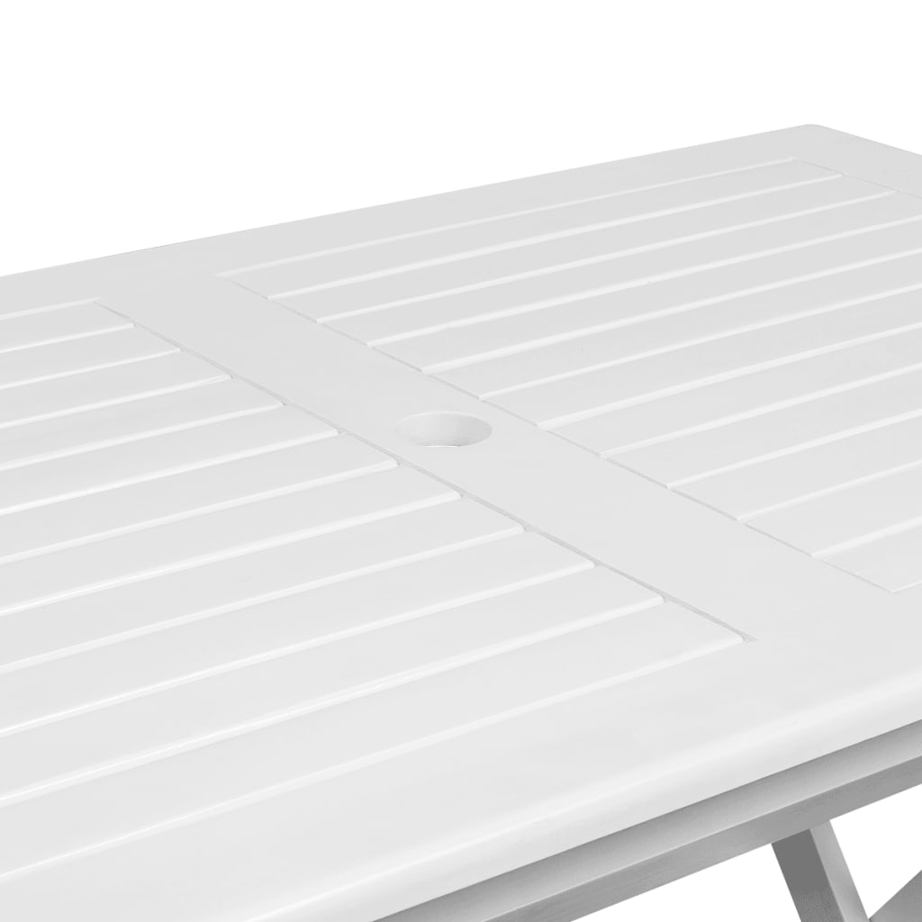 vidaXL Záhradný stôl, biely 120x70x75 cm, akáciový masív