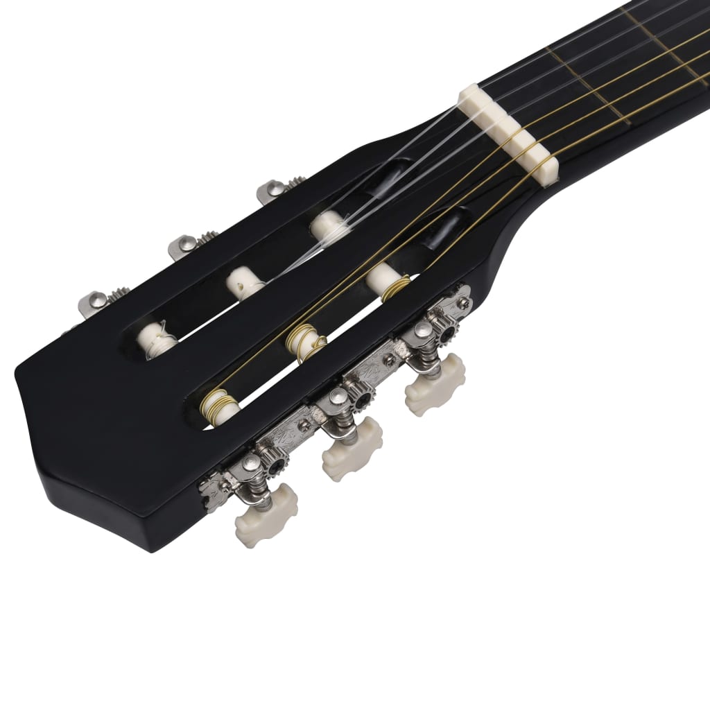 vidaXL Folková klasická gitara s výrezom so 6 strunami, čierna 38"