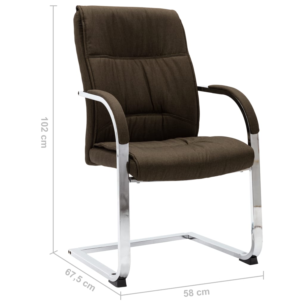 vidaXL Kancelárska stolička s perovou kostrou hnedá látka