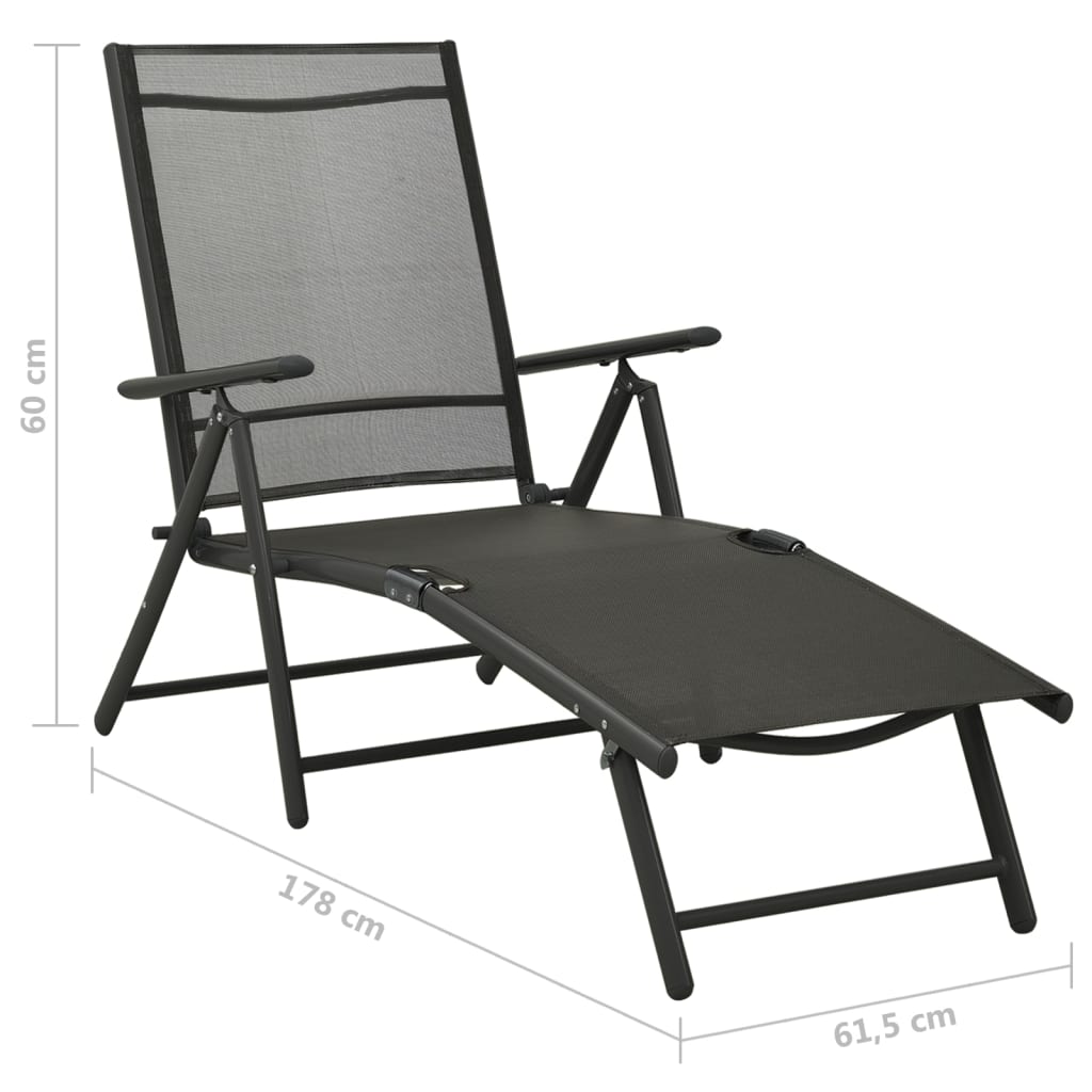 vidaXL 3-dielna záhradná sedacia súprava textilén a hliník čierna