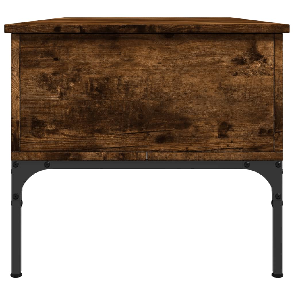 vidaXL Konferenčný stolík, tmavý dub 100x50x45cm, kompozitné drevo+kov