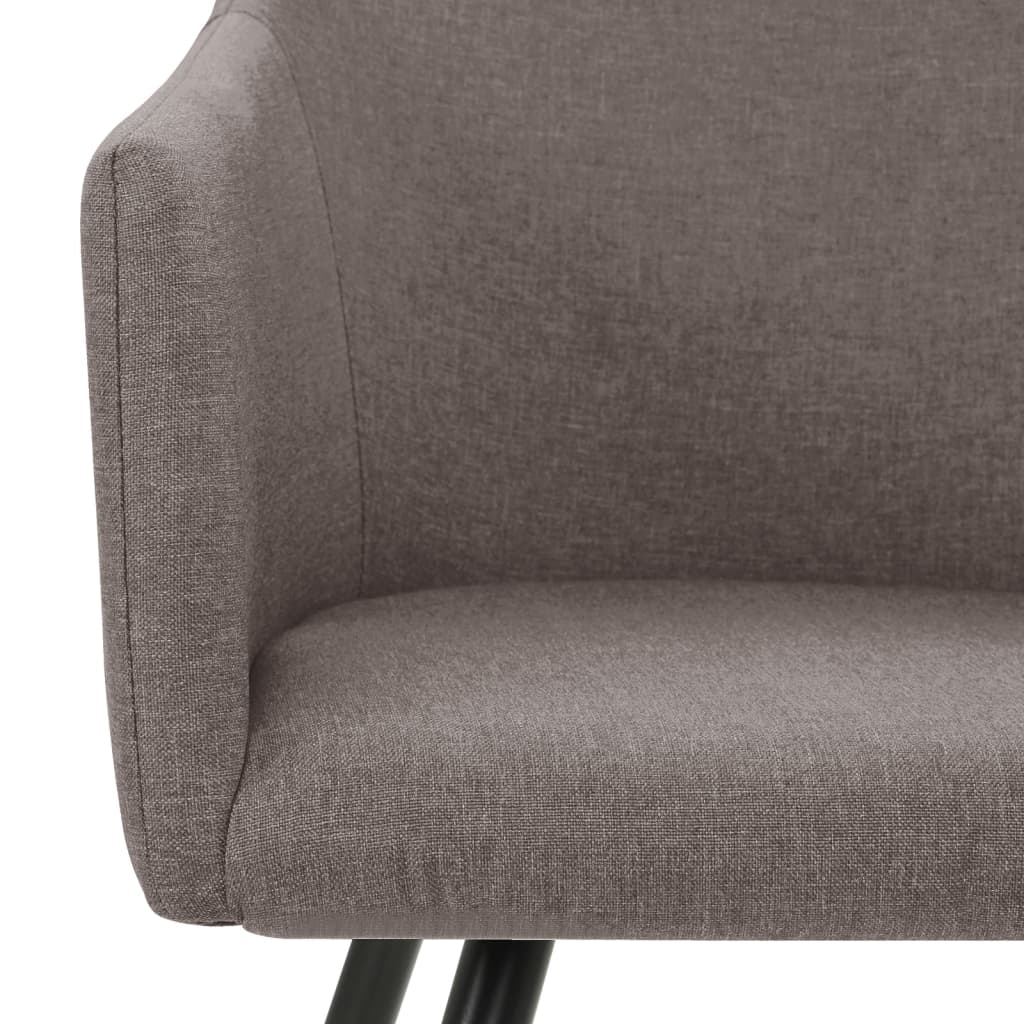 vidaXL Jedálenské stoličky 6 ks, sivohnedé, látka