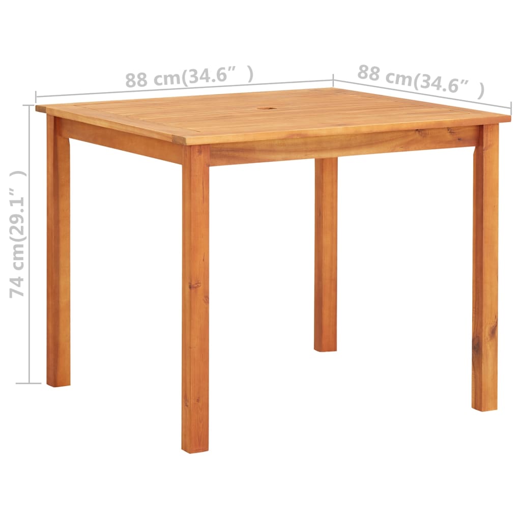 vidaXL Záhradný stôl 88x88x74 cm, akáciový masív