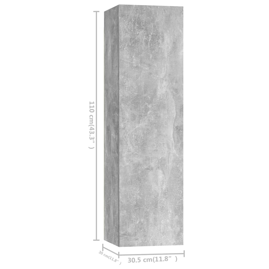 vidaXL 5-dielna súprava TV skriniek betónovo-sivá drevotrieska