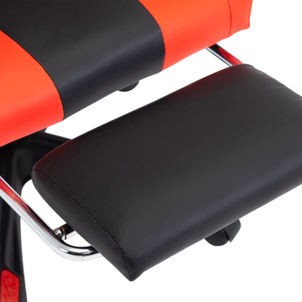 vidaXL Herná stolička s opierkou na nohy, červeno čierna, umelá koža