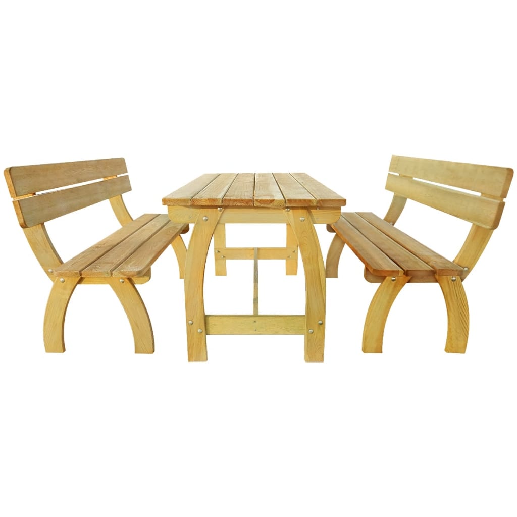 vidaXL Pivný stôl s 2 lavicami, impregnovaná borovica