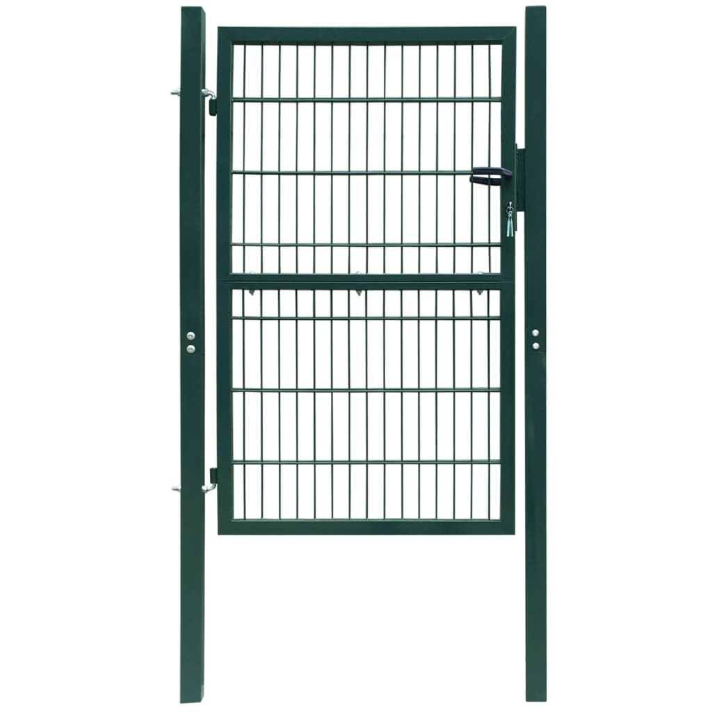 vidaXL Plotová brána 2D (jednokrídlová), zelená 106x210 cm