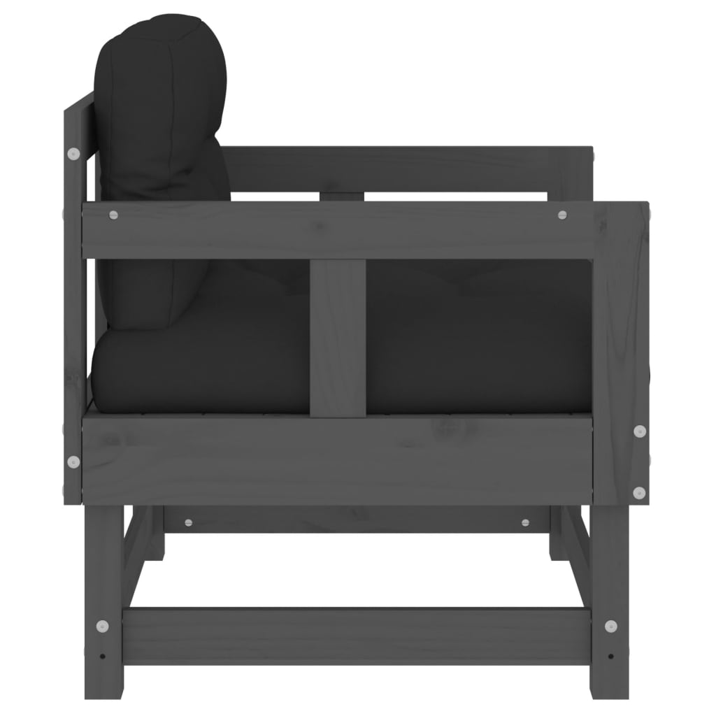 vidaXL Záhradné stoličky s vankúšmi 2 ks sivé borovicový masív