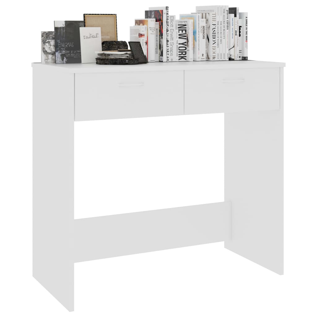 vidaXL Písací stôl, biely 80x40x75 cm, drevotrieska