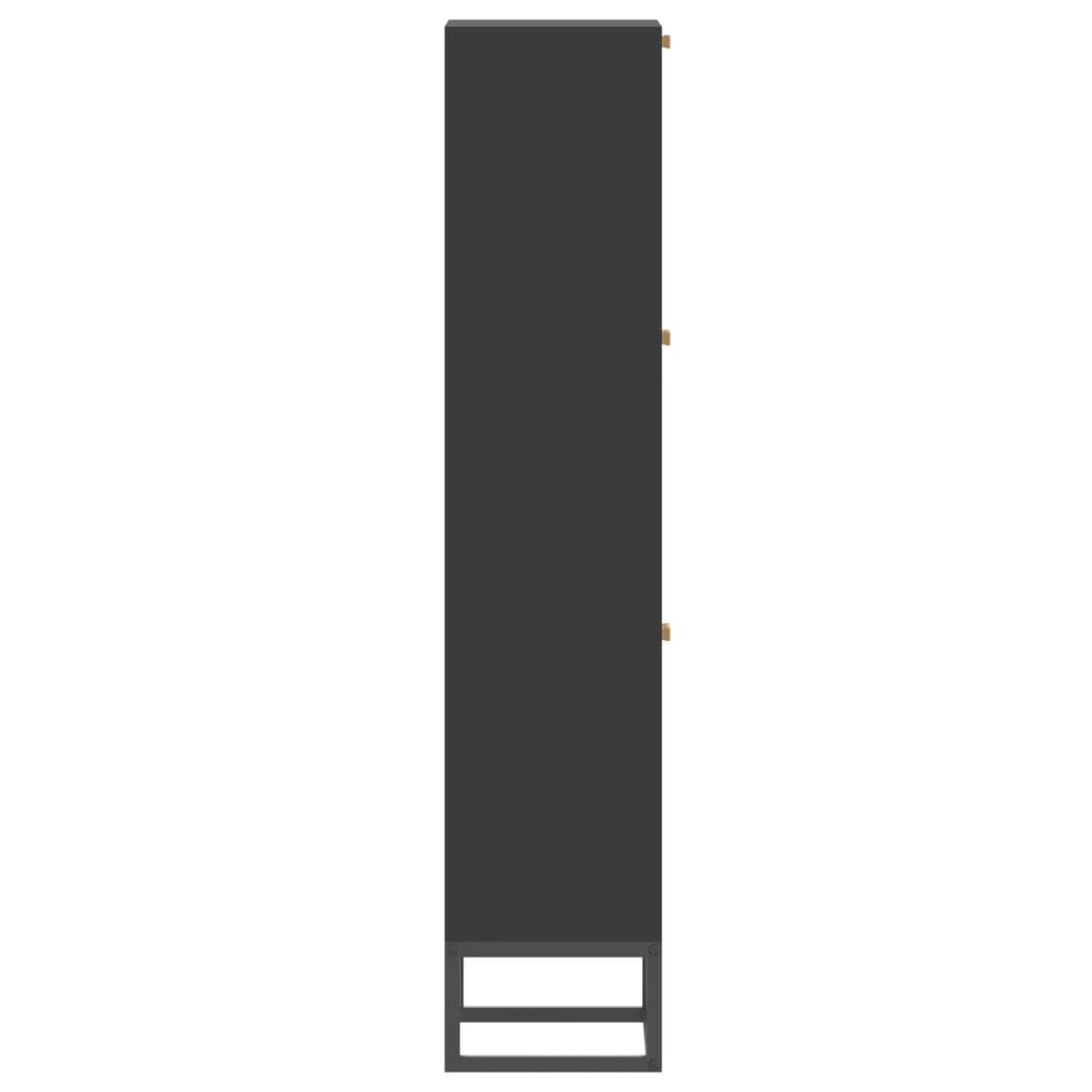 vidaXL Botník čierny 52x25x120 cm kompozitné drevo