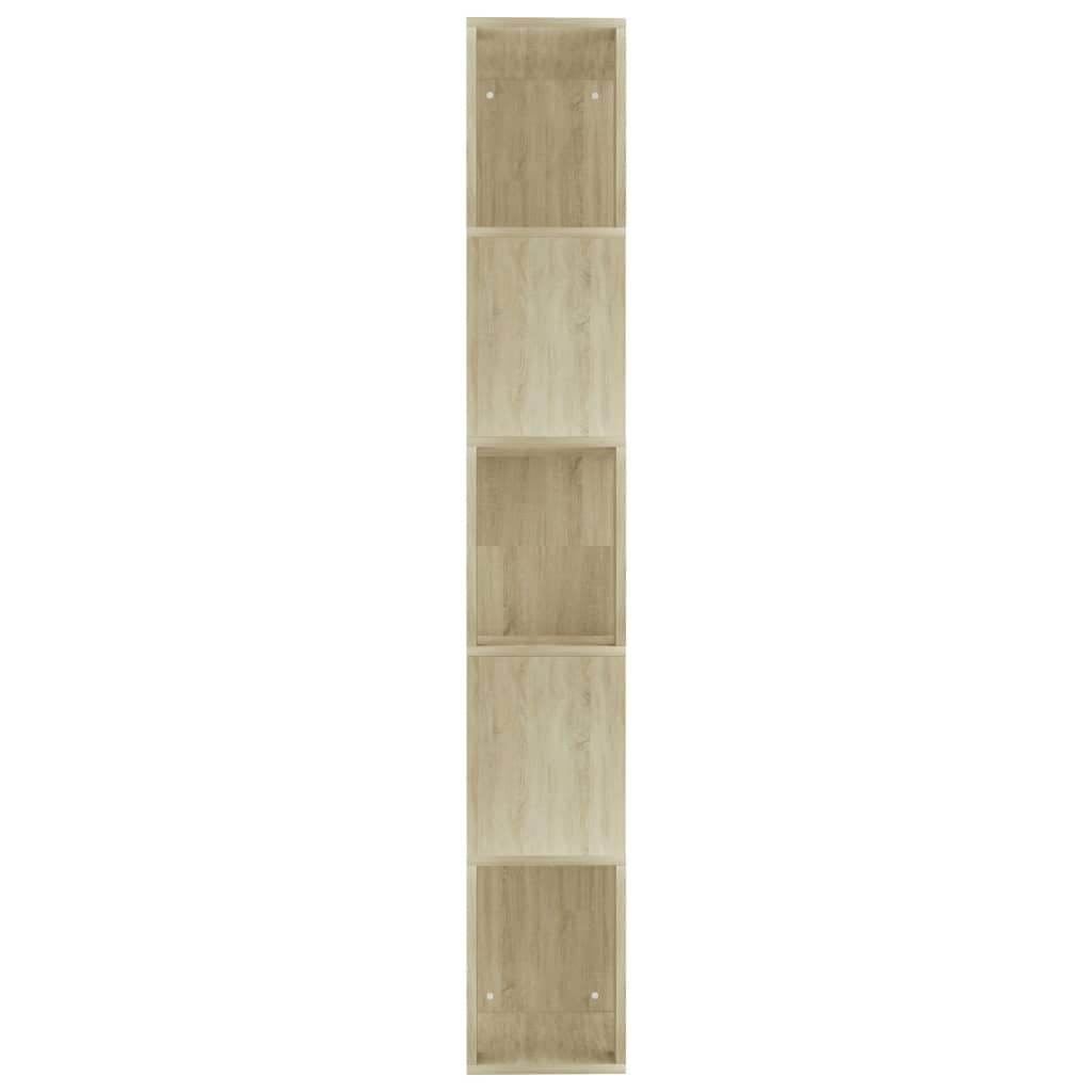 vidaXL Knižnica/deliaca stena, sonoma 45x24x159 cm, kompozitné drevo