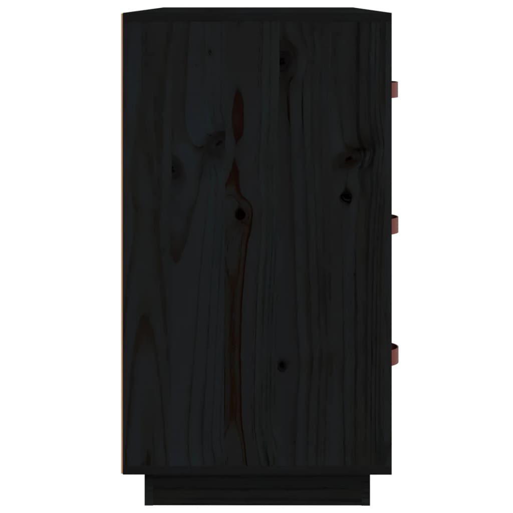 vidaXL Komoda čierna 80x40x75 cm borovicový masív