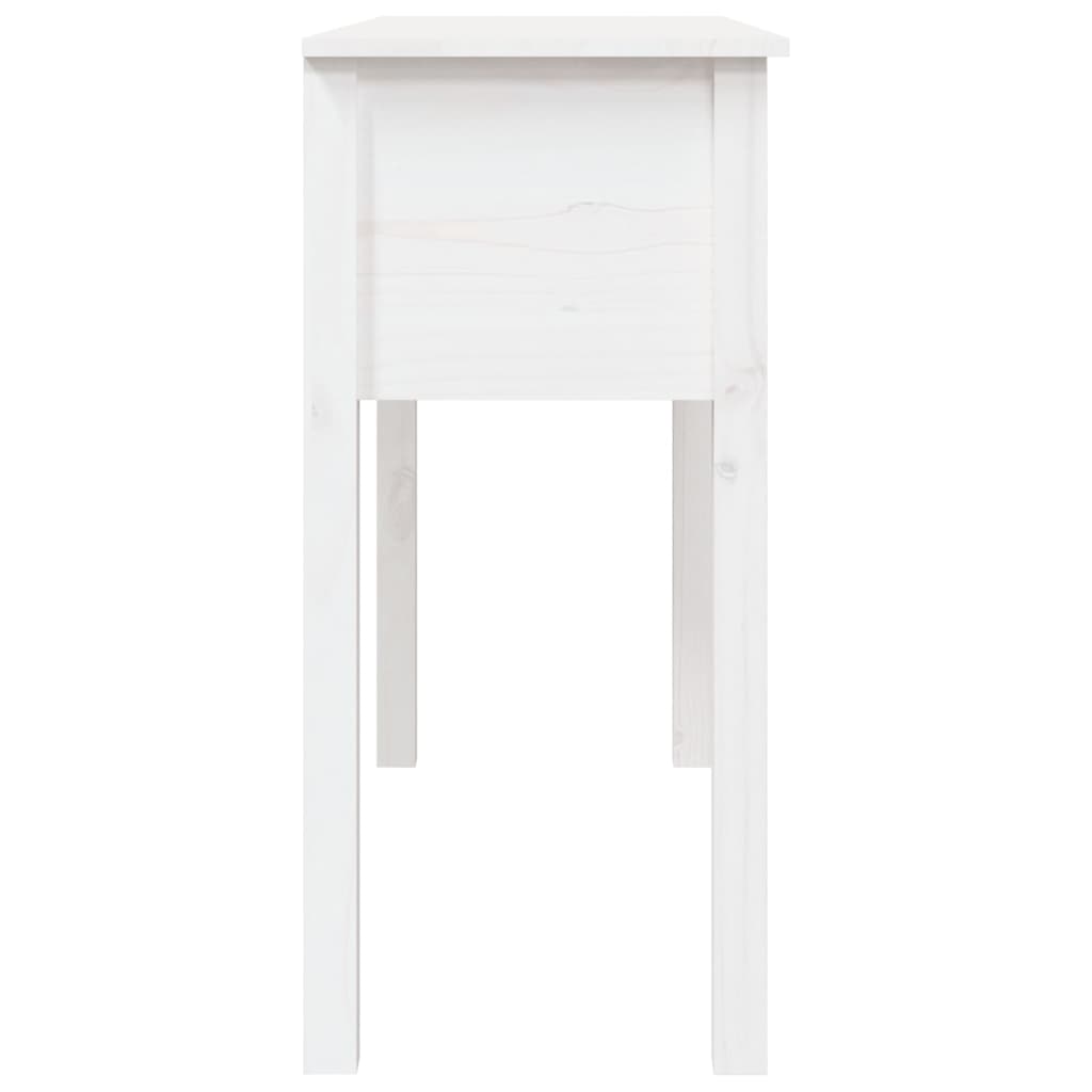vidaXL Konzolový stolík biely 100x35x75 cm masívne borovicové drevo