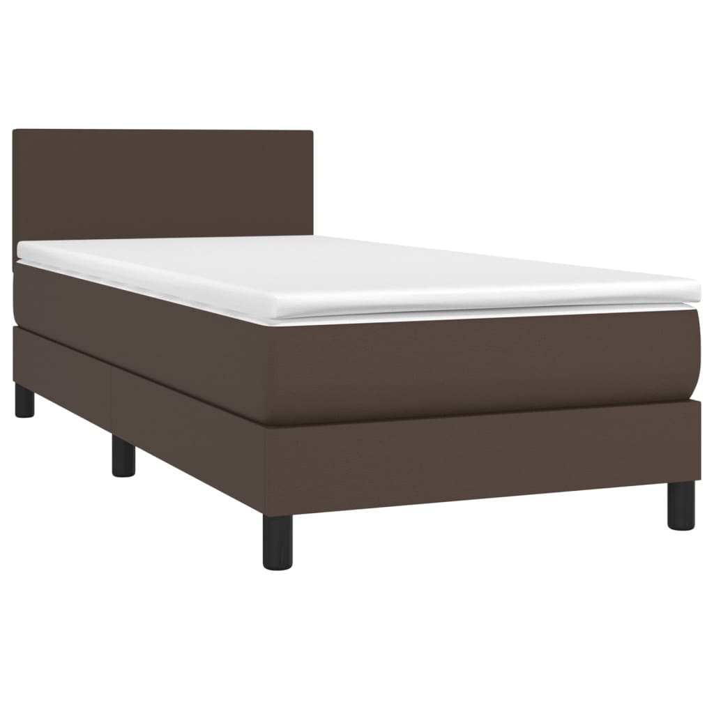 vidaXL Boxspring posteľ s matracom hnedá 100x200 cm umelá koža