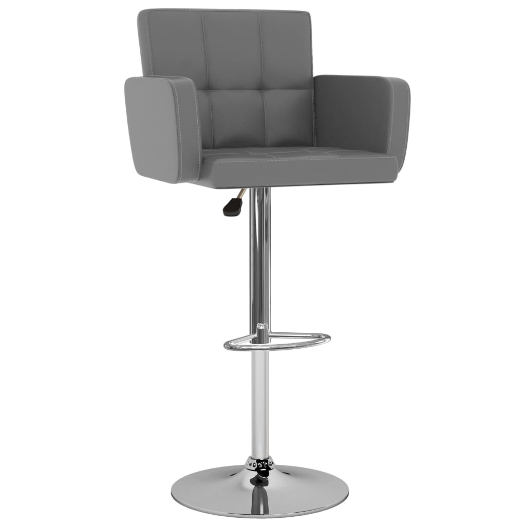 vidaXL Barové stoličky 2 ks, sivé, umelá koža