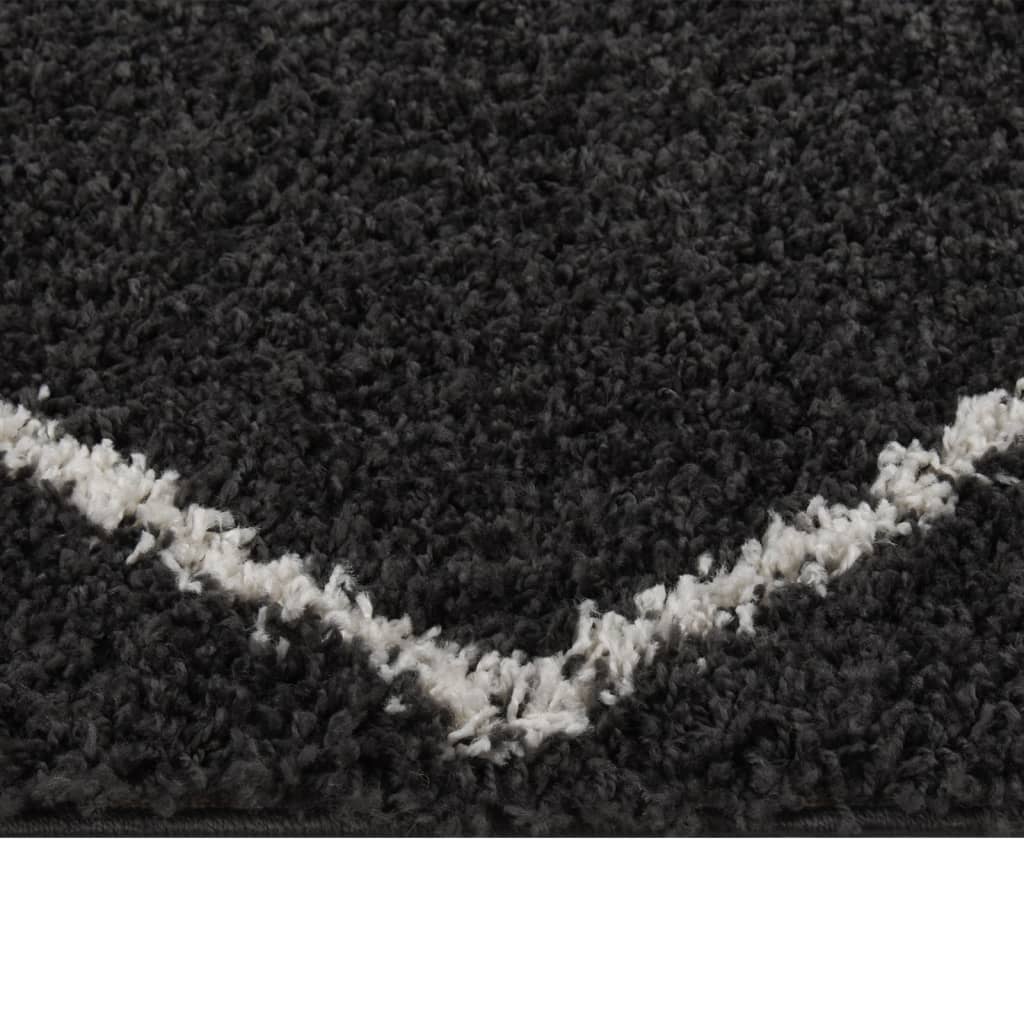 vidaXL Chlpatý koberec s vysokým vlasom krémový a antracit 120x170 cm