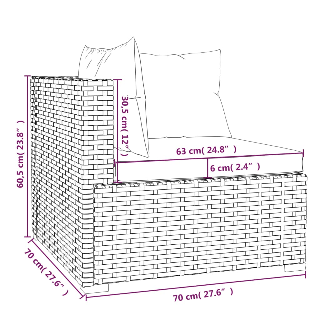 vidaXL 10-dielna záhradná sedacia súprava a podložky polyratan čierna